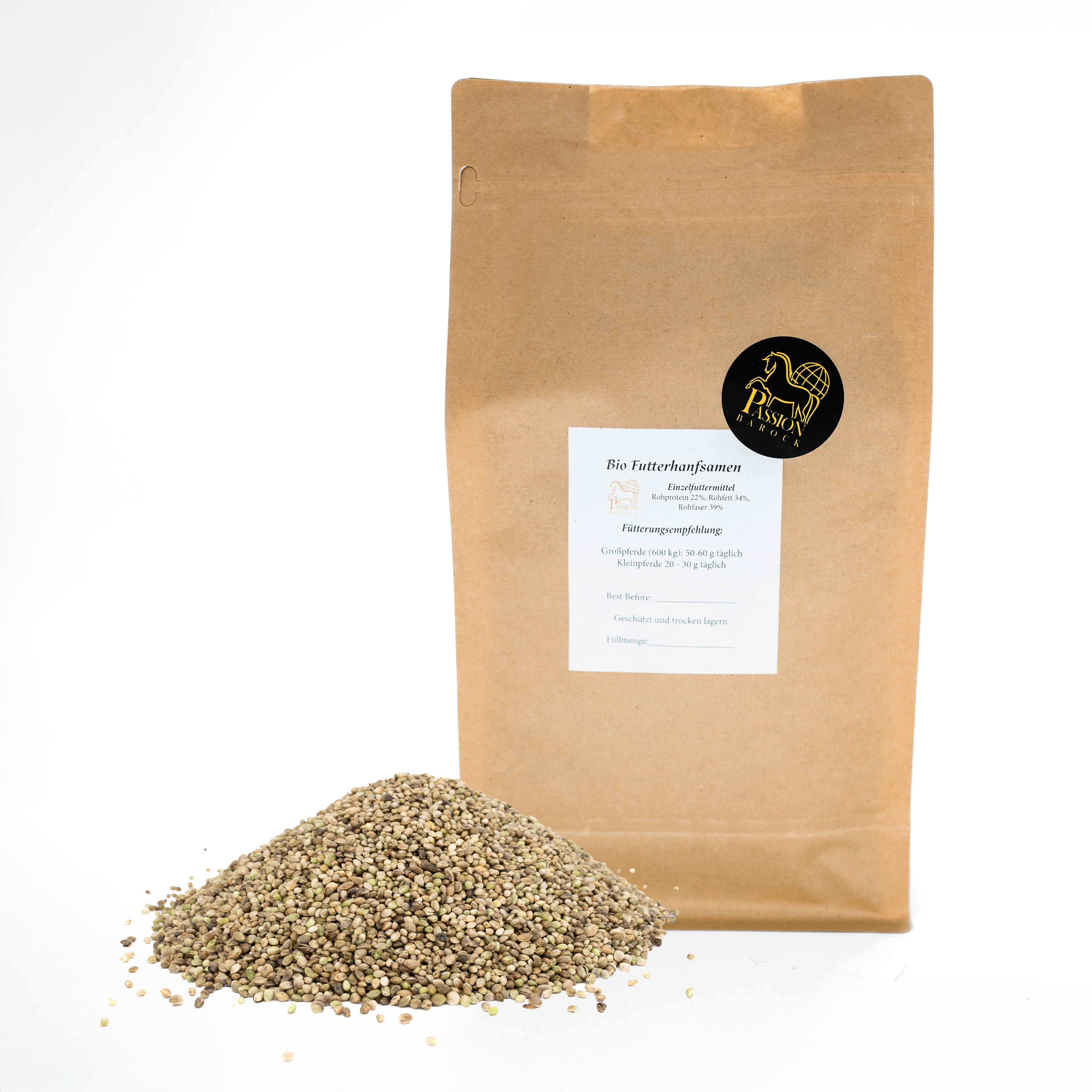 Bio Futterhanfsamen, 2000g