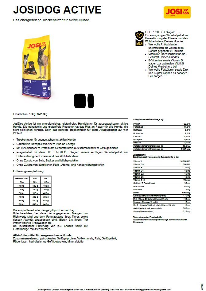 JosiDog Active, 15 kg