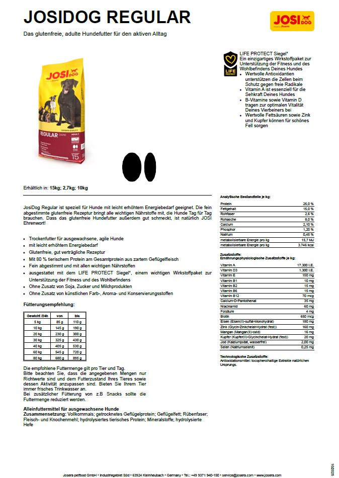 Josidog Regular, 15kg