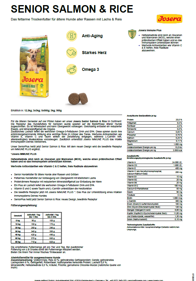 Josera Salmon Rice, 12,5kg Josera Salmon Rice, 12,5kg