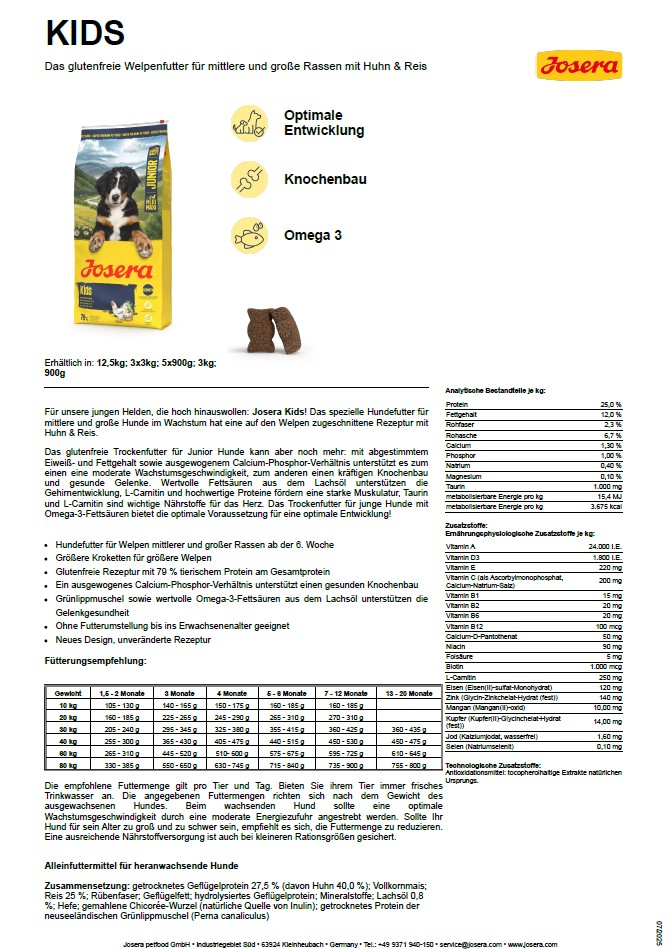 Josera Kids,  12,5 kg