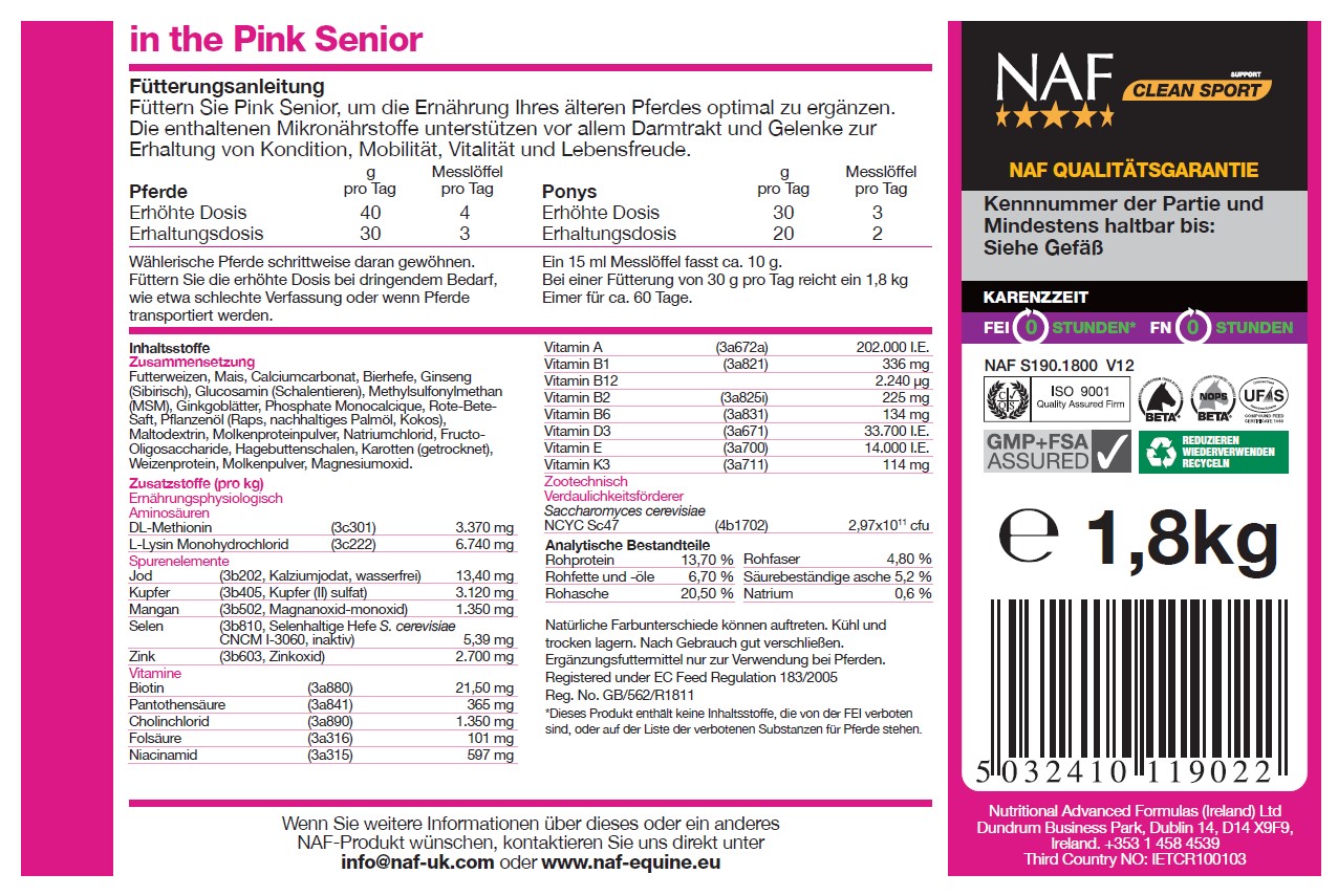 NAF In the Pink Senior 1,8kg